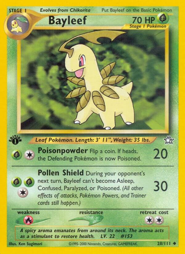 Bayleef (28) 028/111 card from Neo Genesis