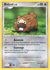 Bidoof 70/130 card from Diamond and Pearl