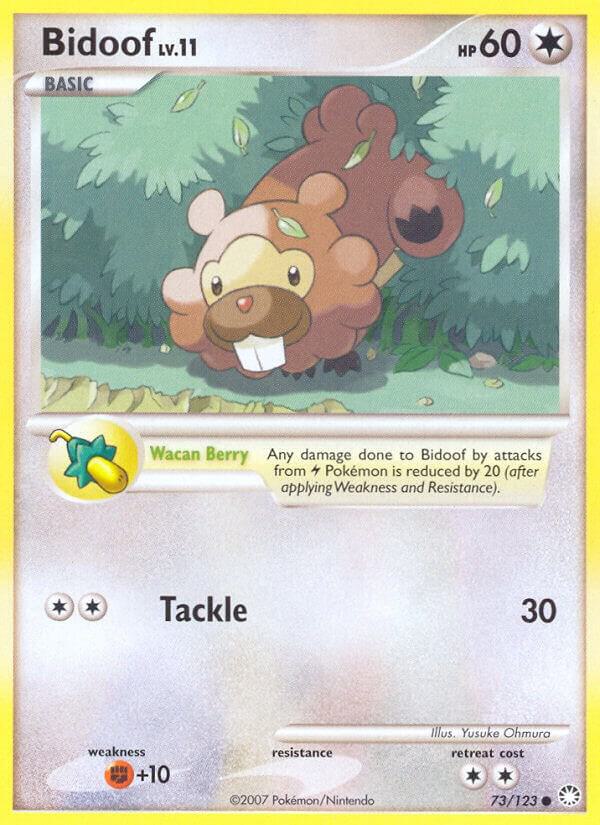 Bidoof 73/123 card from Mysterious Treasures