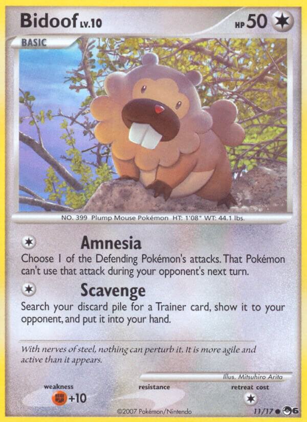Bidoof 011/017 card from POP Series 6