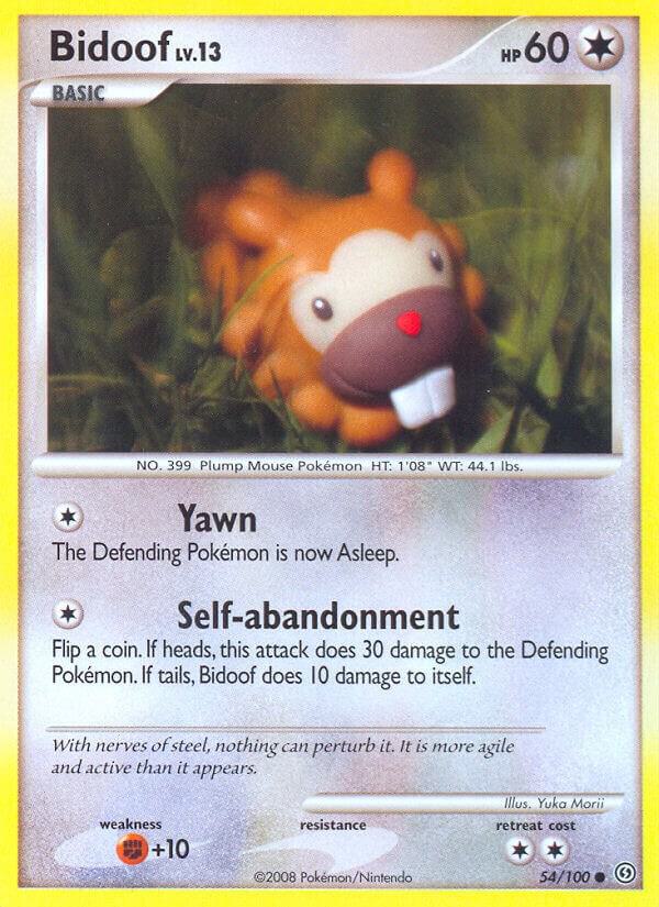 Bidoof 54/100 card from Stormfront