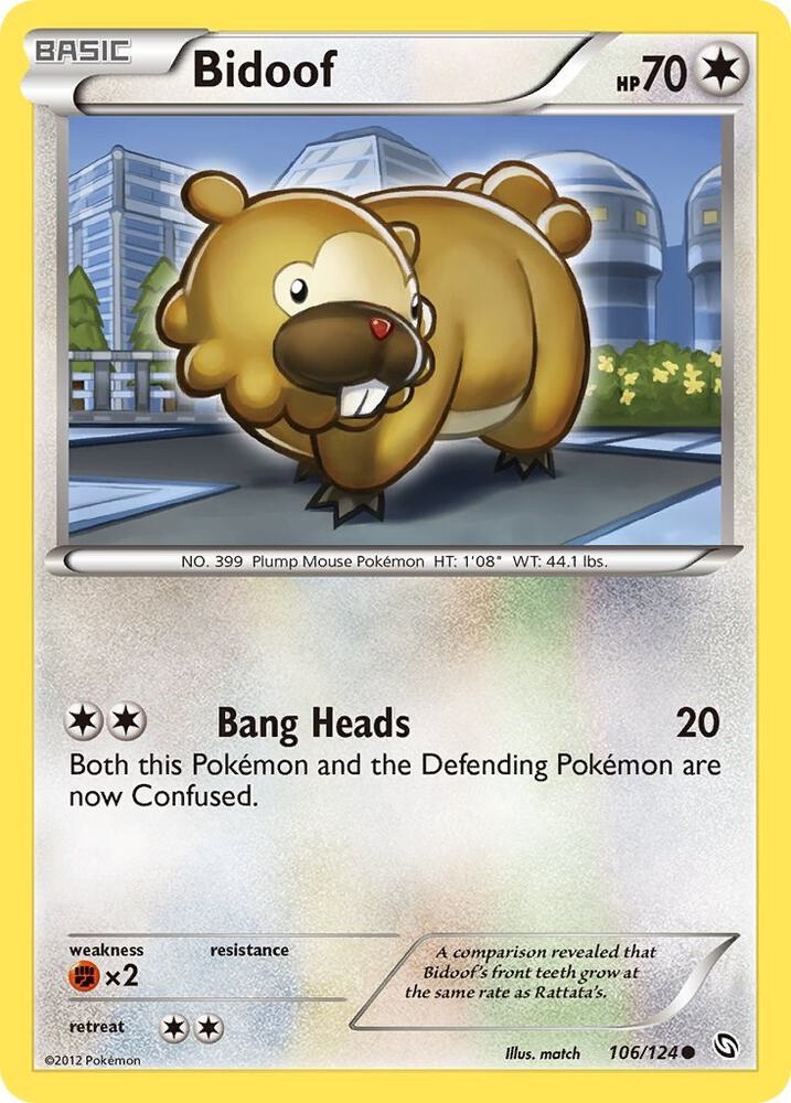 Bidoof 106/124 card from Dragons Exalted