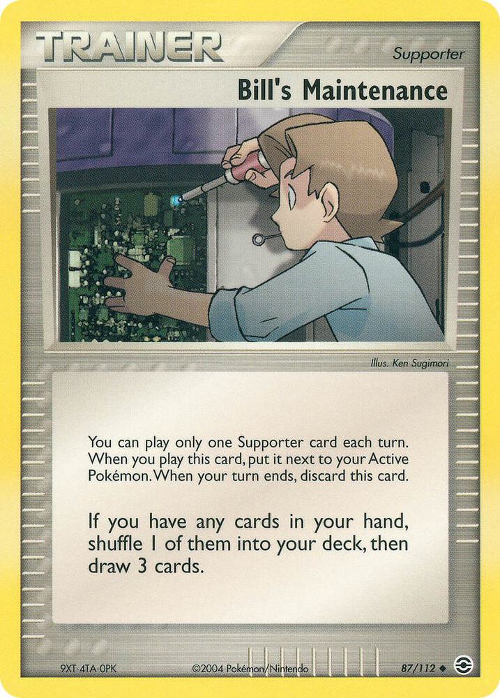 Bill's Maintenance 87/112 card from FireRed & LeafGreen