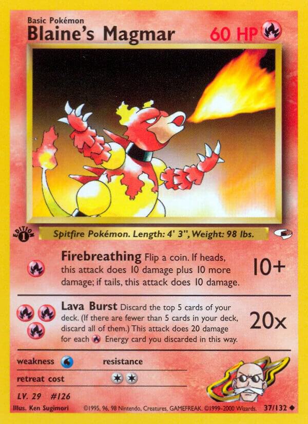 Blaine's Magmar 037/132 card from Gym Heroes