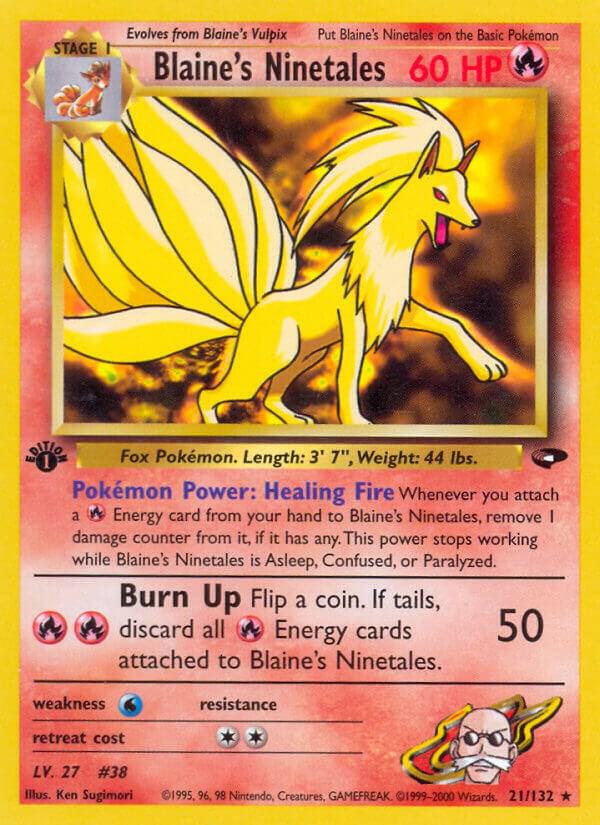 Blaine's Ninetales 021/132 card from Gym Challenge
