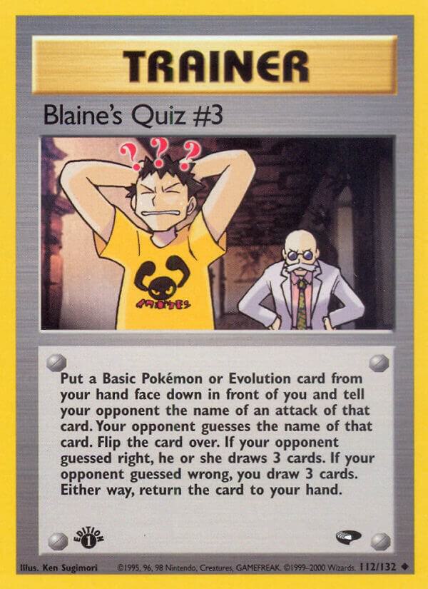 Blaine's Quiz #3 112/132 card from Gym Challenge