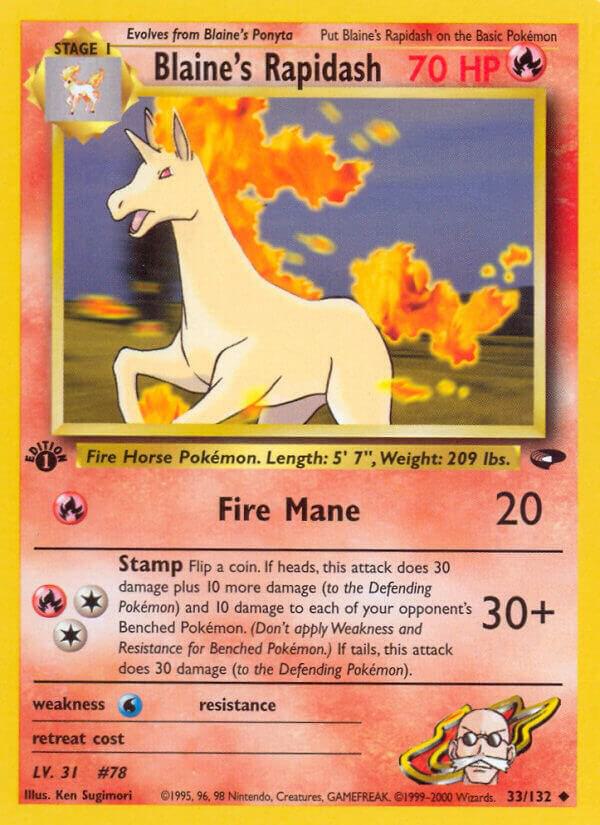 Blaine's Rapidash 033/132 card from Gym Challenge