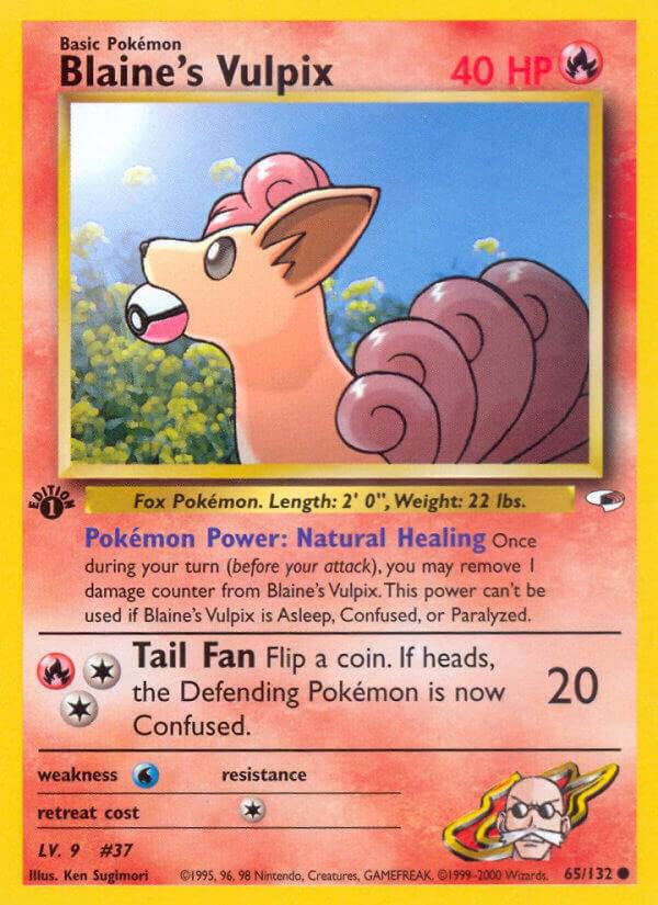 Blaine's Vulpix 065/132 card from Gym Heroes