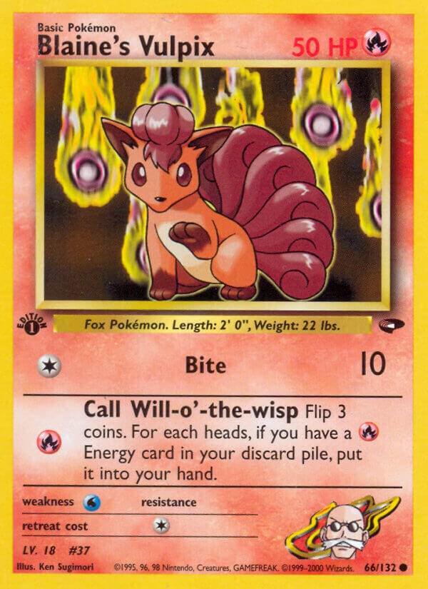 Blaine's Vulpix 066/132 card from Gym Challenge