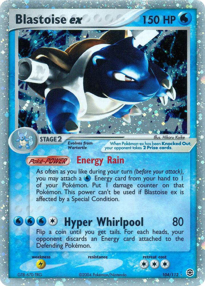 Blastoise ex 104/112 card from FireRed & LeafGreen
