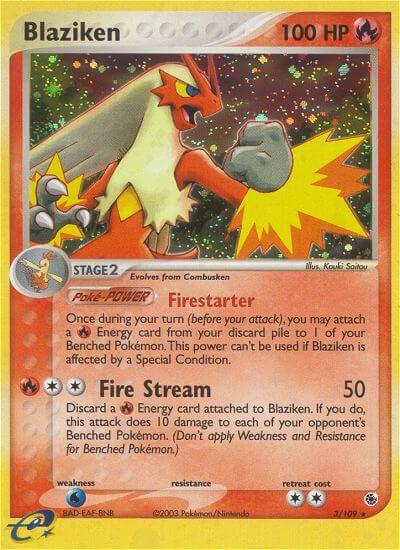 Blaziken 3/109 card from Ruby and Sapphire