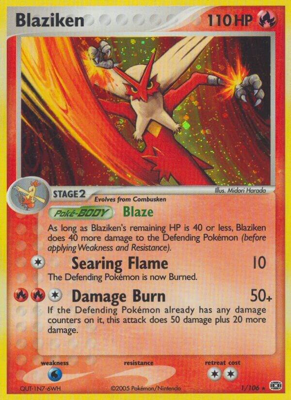 Blaziken 1/106 card from Emerald