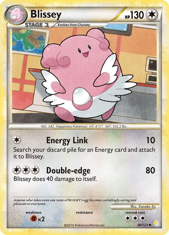 Blissey 36/123 card from HeartGold SoulSilver