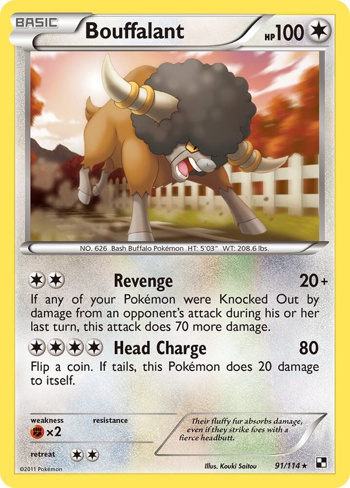 Bouffalant (91) 91/114 card from Black and White