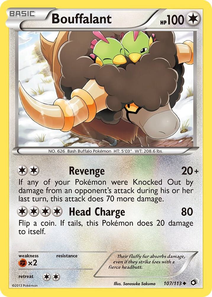 Bouffalant 107/113 card from Legendary Treasures