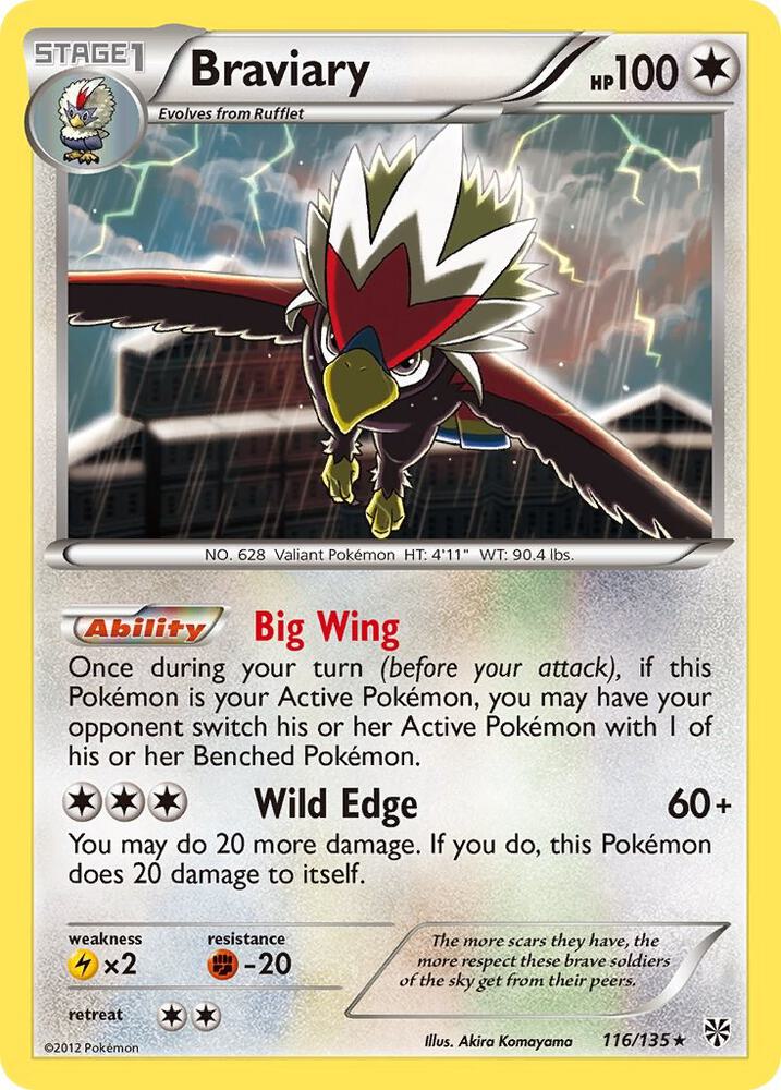 Braviary 116/135 card from Plasma Storm