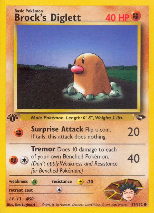 Brock's Diglett 067/132 card from Gym Challenge