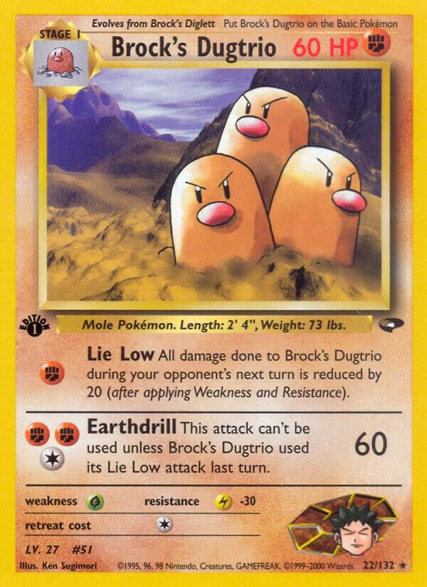 Brock's Dugtrio 022/132 card from Gym Challenge