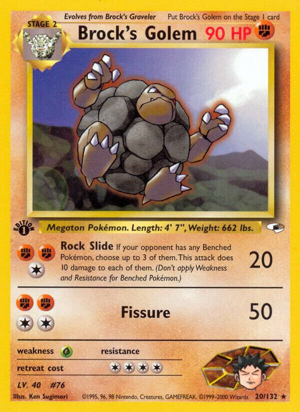 Brock's Golem 020/132 card from Gym Heroes