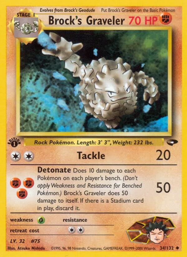 Brock's Graveler 034/132 card from Gym Challenge