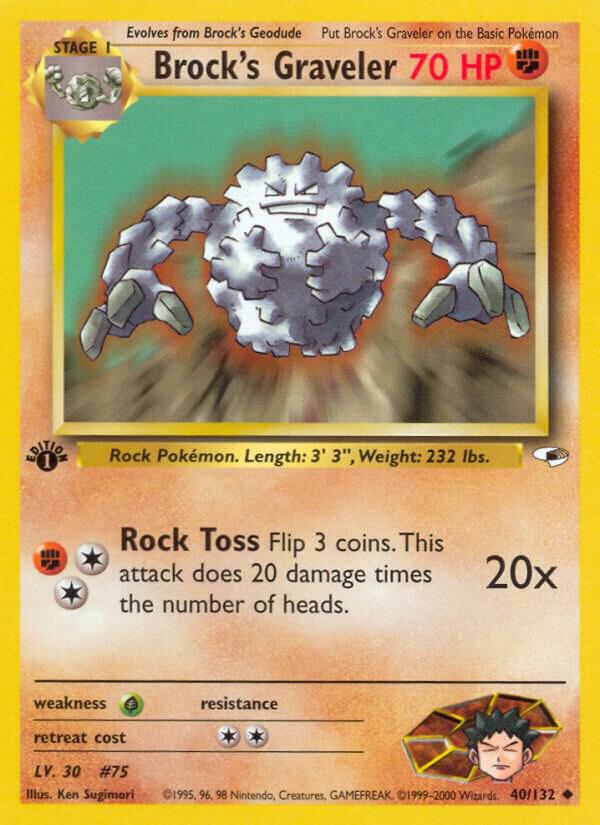 Brock's Graveler 040/132 card from Gym Heroes