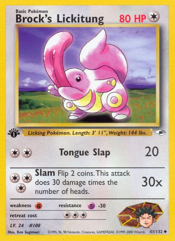 Brock's Lickitung 041/132 card from Gym Heroes