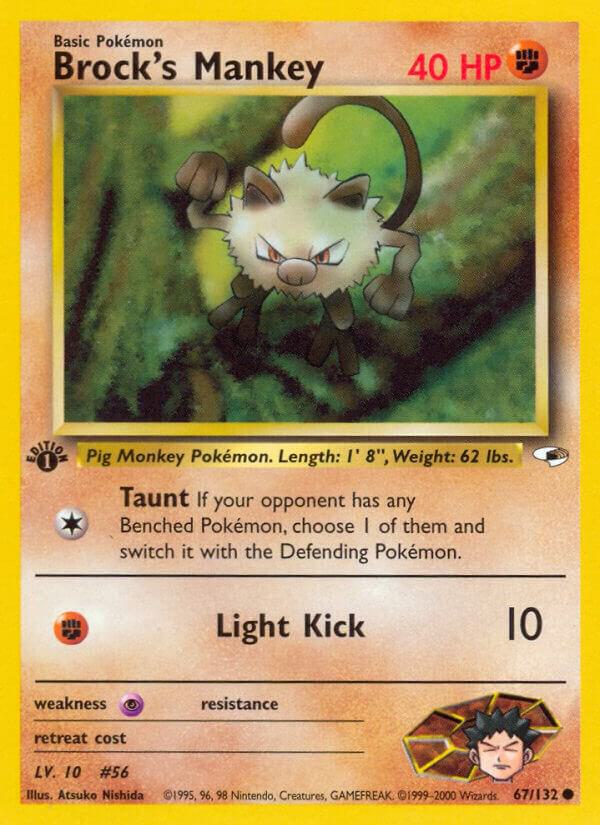 Brock's Mankey (67) 067/132 card from Gym Heroes