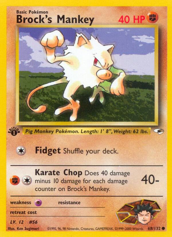 Brock's Mankey (68) 068/132 card from Gym Heroes