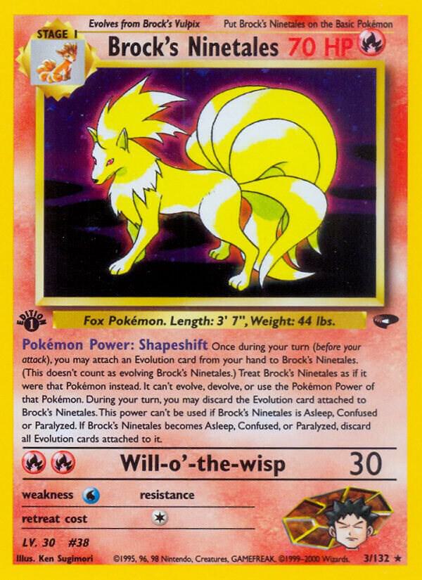 Brock's Ninetales 003/132 card from Gym Challenge