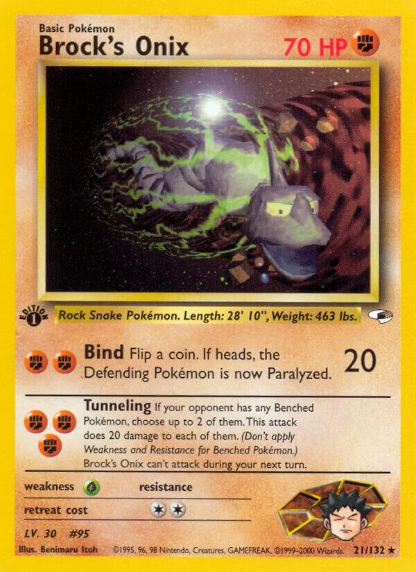 Brock's Onix (21) 021/132 card from Gym Heroes