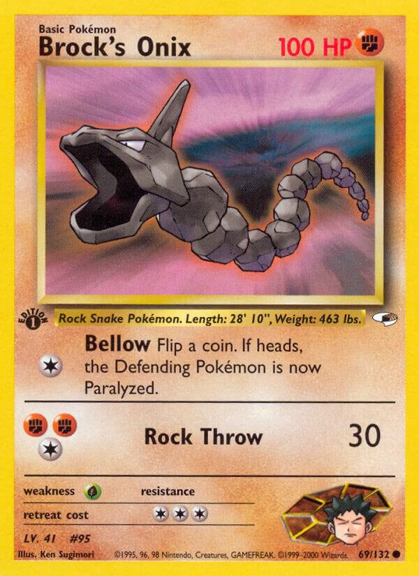 Brock's Onix (69) 069/132 card from Gym Heroes