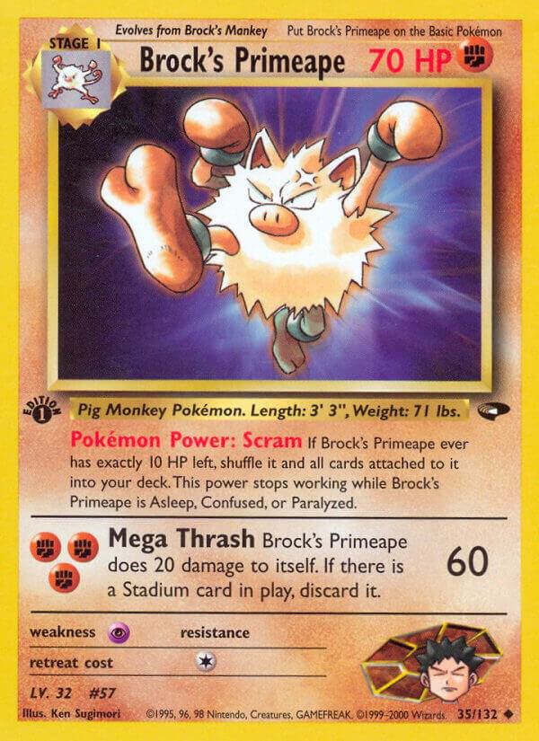 Brock's Primeape 035/132 card from Gym Challenge
