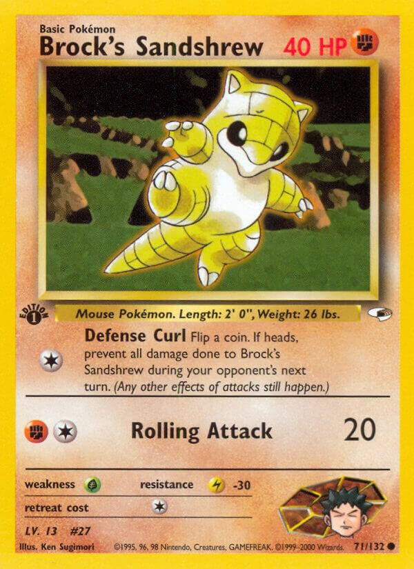 Brock's Sandshrew (71) 071/132 card from Gym Heroes