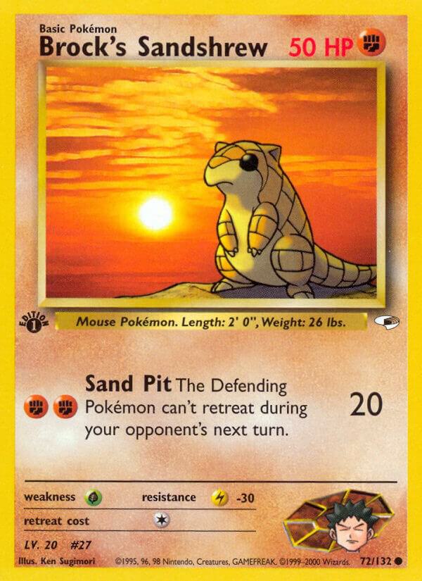 Brock's Sandshrew (72) 072/132 card from Gym Heroes