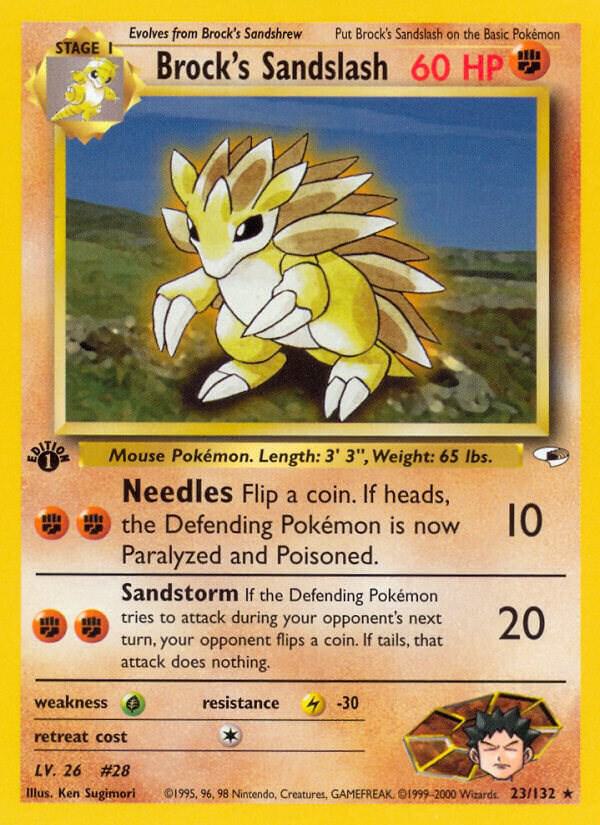 Brock's Sandslash 023/132 card from Gym Heroes