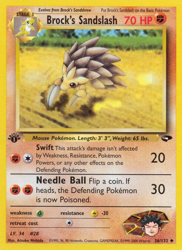 Brock's Sandslash 036/132 card from Gym Challenge