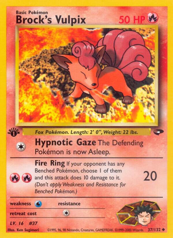 Brock's Vulpix 037/132 card from Gym Challenge