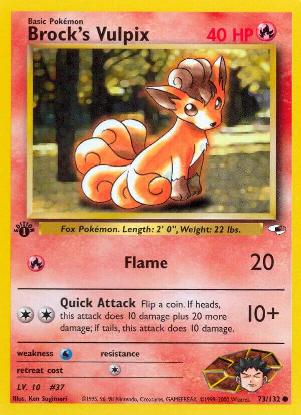 Brock's Vulpix 073/132 card from Gym Heroes