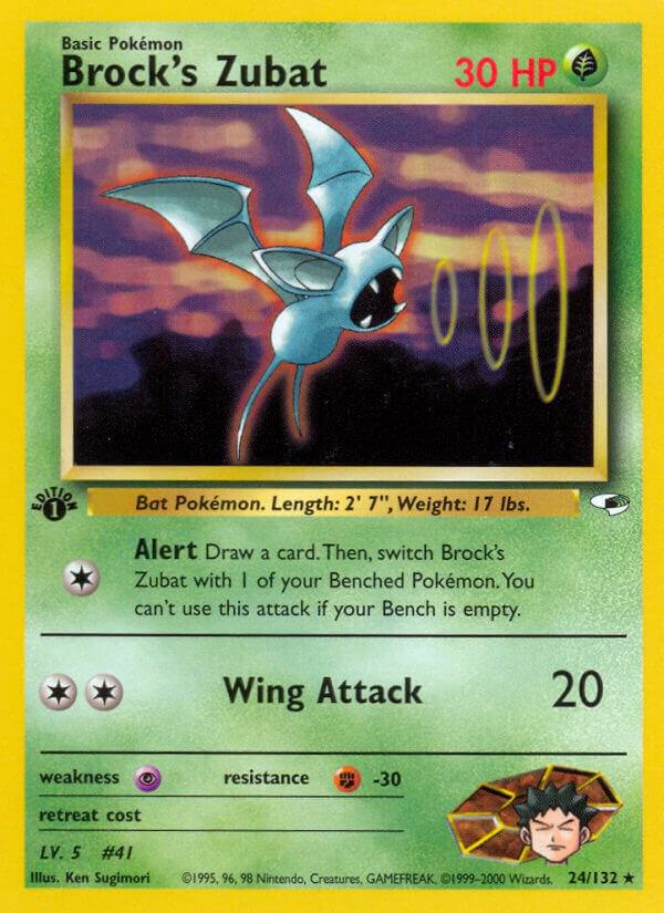 Brock's Zubat (24) 024/132 card from Gym Heroes