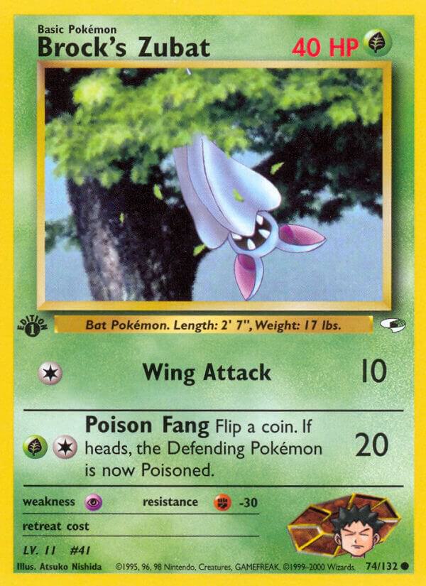 Brock's Zubat (74) 074/132 card from Gym Heroes
