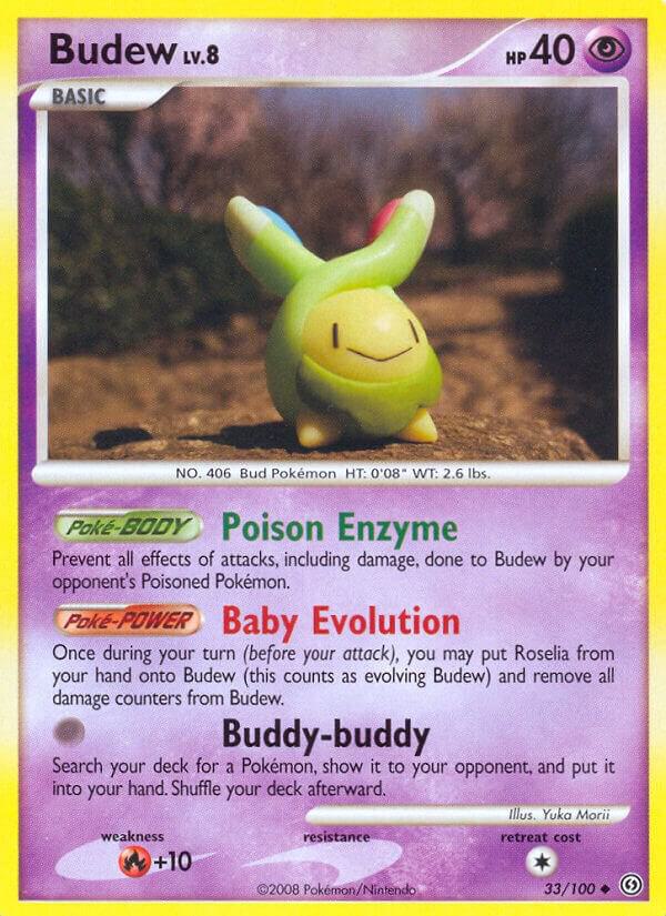 Budew 33/100 card from Stormfront