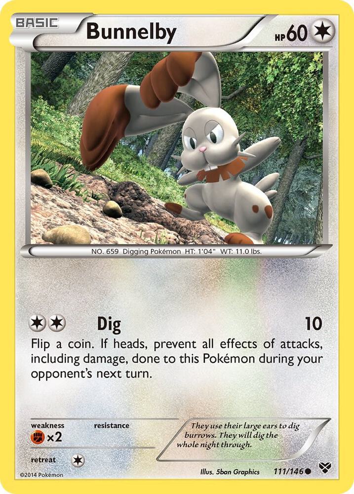 Bunnelby 111/146 card from XY Base Set