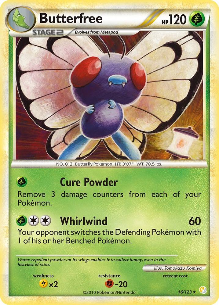 Butterfree 16/123 card from HeartGold SoulSilver