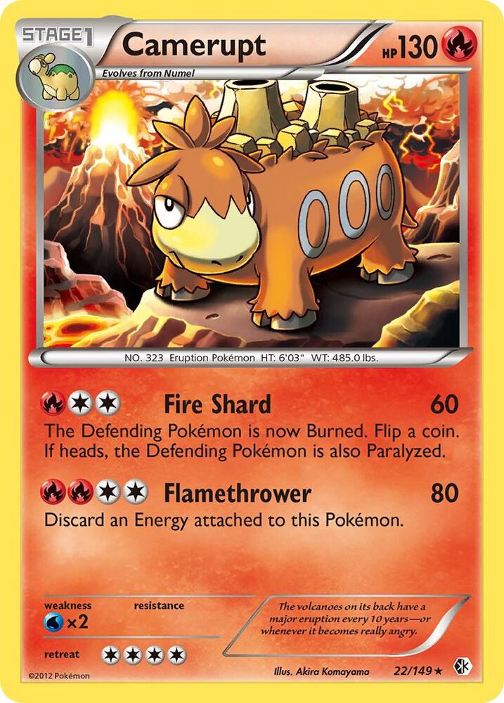 Camerupt 22/149 card from Boundaries Crossed