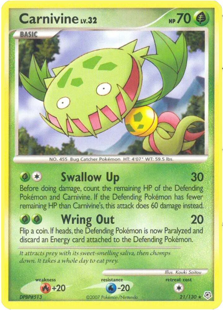 Carnivine 21/130 card from Diamond and Pearl