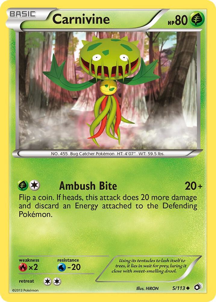 Carnivine 5/113 card from Legendary Treasures