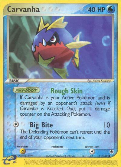 Carvanha 51/109 card from Ruby and Sapphire