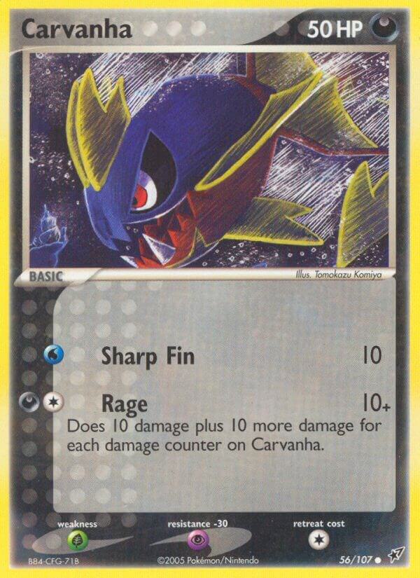 Carvanha 56/107 card from Deoxys