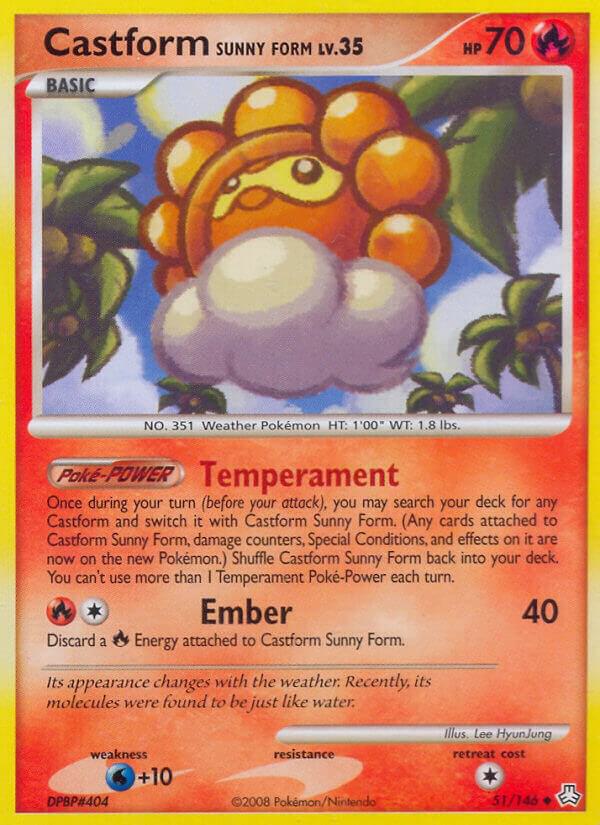 Castform Sunny Form 51/146 card from Legends Awakened
