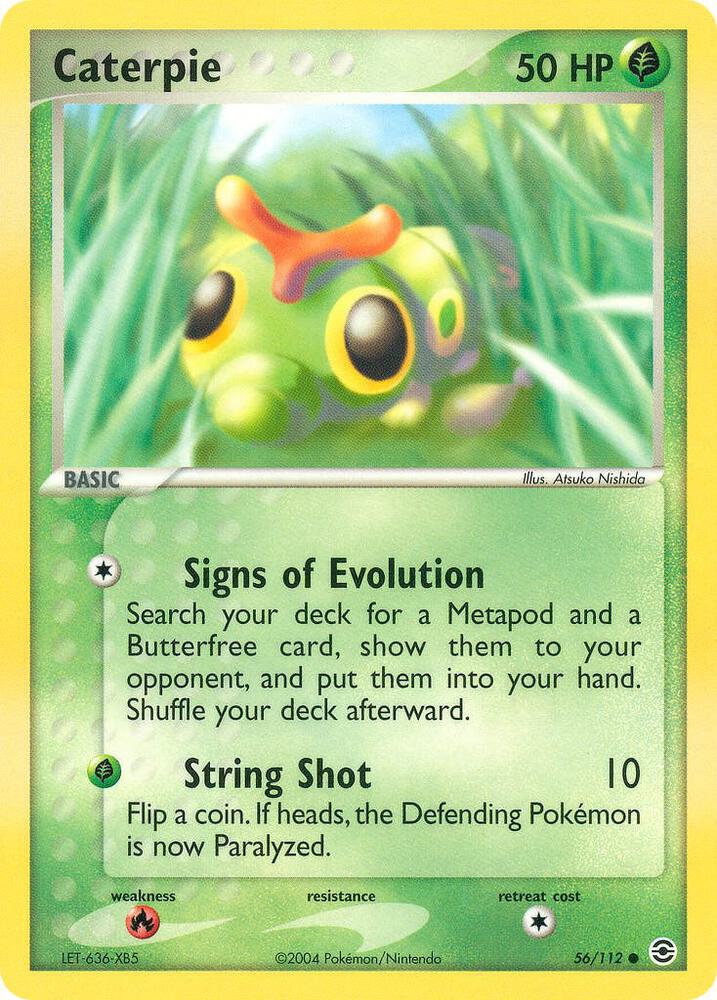 Caterpie 56/112 card from FireRed & LeafGreen